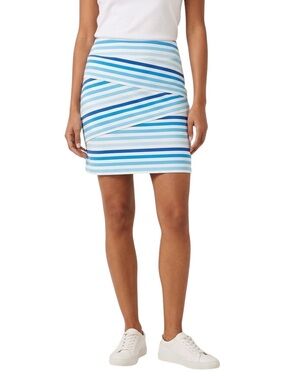 J.McLaughlin Blue Striped Bandage Mini Skirt